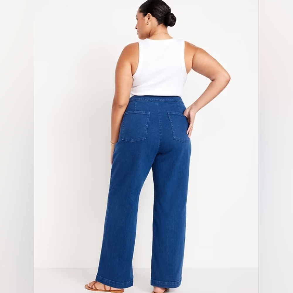 NWT Old Navy Extra High-Waisted Mariner Wide-Leg Jeans 4X 30 - Picture 2 of 4